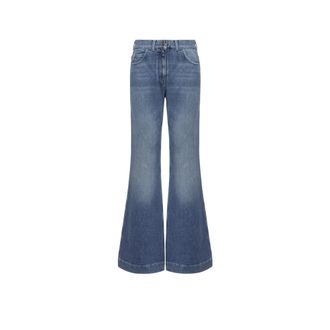 Moncler Moncler Wide Leg Denim Jeans, Women, Blue, Size: 38