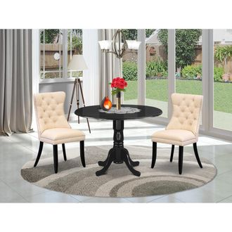 East West Furniture 3 Piece Dining Table Set