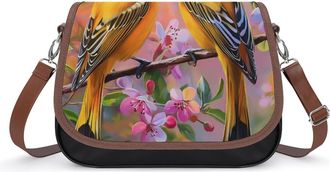 Generic Orioles Birds Flowers Small Womens Crossbody Bags Shoulder Handbag with Adjustable Strap for Travel