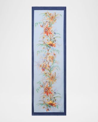 Etro Floral Modal-Cashmere Scarf