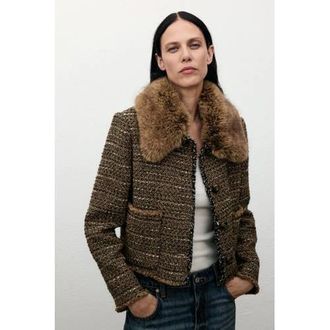 Mango tweed jasje bruin