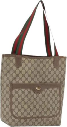 Gucci Pre-owned Tote Bags, female, Beige, Size: ONE SIZE Pre-owned GG Canvas Tote Bag