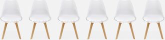 Sweeek Sweeek - Silla Escandinava Acero, Set De 6, Nils, Blanco, 47x55x81 Cm