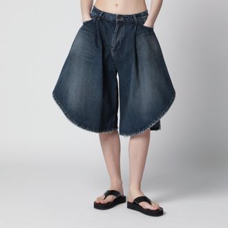 Balenciaga Tulipano womens denim bermuda shorts in Dark Ocean