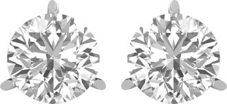 Diamond2Deal 14k Gold 10Ct Round Lab Grown Diamond Stud Earrings 3 Prong