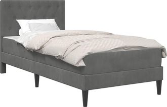 vidaXL Estructura De Cama Con Colch&oacute;n Gris Oscuro 100 X 200 Cm Vidaxl