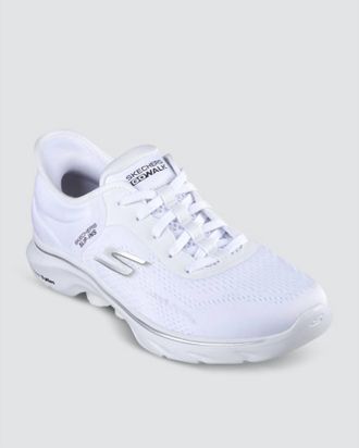 Skechers Womens Gowalk 7 Valin Slip-In Sneaker In White/black