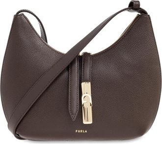 Furla Schoudertas Goccia Small - Dames - Schoudertassen - Bruin - ONE Size - Leer - Tassen
