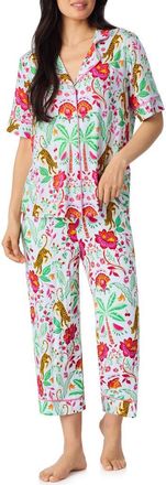 Room Service PJs Print Crop Pajamas in Blue Print at Nordstrom, Size X-Large