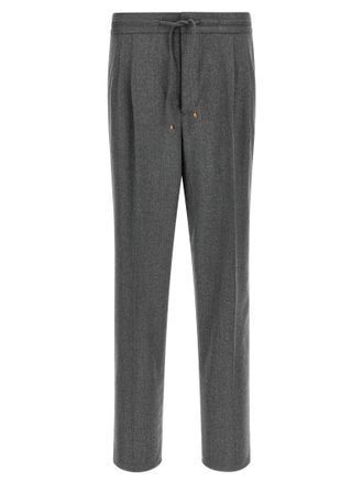Brunello Cucinelli Gray Virgin Wool Casual Mens Pants