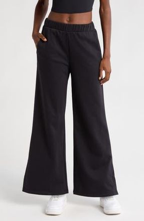 Beyond Yoga Open Ended Mid Rise Wide Leg Pants in Black at Nordstrom Rack, Size X-Large