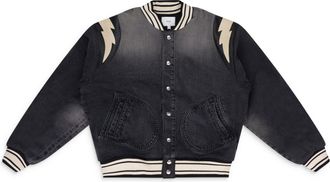 Rhude BLACK DENIM LIGHTING BOMBER