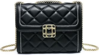 Generic Womens Quilted Crossbody Handbag with Chain Strap, Flap Over Design with Decorative Square Detail, Multi-Compartment Shoulder Bag for Evening & Everyd