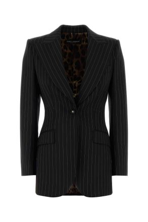Dolce & Gabbana Embroidered Stretch Wool Blazer