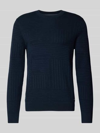 Joop Strickpullover mit gerippten Abschl&uuml;ssen Modell Raikon in Marine, Gr&ouml;&szlig;e XXXL