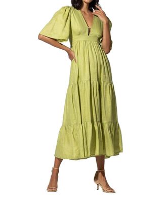 Lusana Brooklyn Linen Dress In Sage