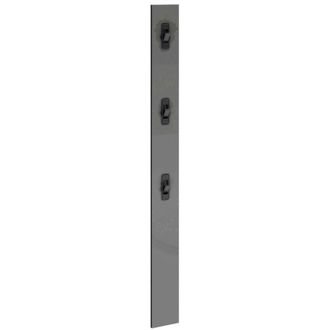 Dmora Appendiabiti Ascrea, 3 Ganci, Installazione a Muro Made in Italy, Grigio