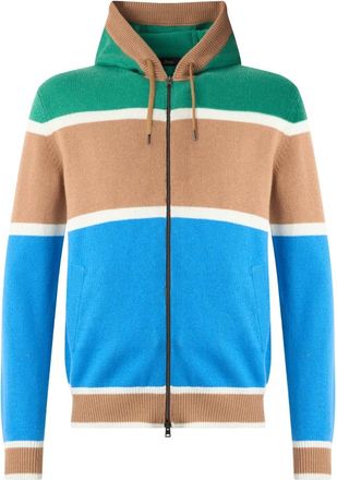 Herno Gestreept vest met rits - Heren - Vesten met rits - Veelkleurig - XL - Kasjmier - Hoodies & sweatvesten