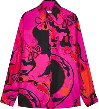 Pucci Printed Silk Shirt - Pink - S (UK8-10 / S)