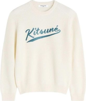 Maison Kitsun&eacute; Maglia - Heren - Ronde hals truien - Wit - L - Truien & Vesten