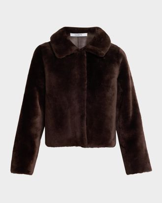 Fleurette Odette Reversible Cropped Shearling Jacket