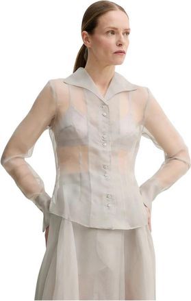 Remain Zijden Blouse - Dames - Overhemden - Grijs - XS - Overhemden
