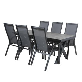 ED&Egrave;N JARD&Iacute; Conjunto de mesas y sillas apilables mesa extensible 202-264