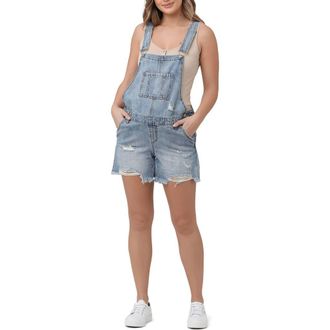 Ripe Denim Short Overalls in Pale Blue at Nordstrom, Size X-Small Au