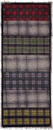 Faliero Sarti Sciarpa a quadri con frange - Nero