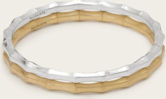 AllSaints Brass Clara Two Tone Bangle, Size: One Size