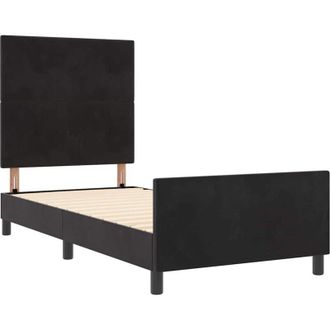 vidaXL Estructura De Cama Con Cabecera Negro 90 X 190 Cm Terciopelo Vidaxl