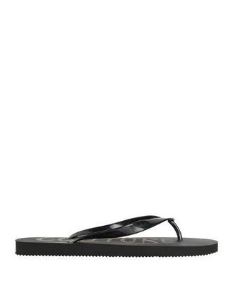 Versace Thong Sandals for Women in Black with Round Toe and Flat Rubber Sole