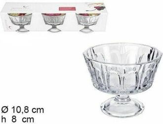 Trade Shop Trade Shop - Set Servizio 3 Pezzi Coppe Bicchieri In Vetro Praga Per Gelato Frutta