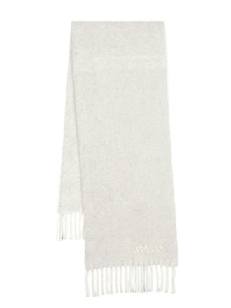 Isabel Marant Sjaal met geborduurd logo - Grijs