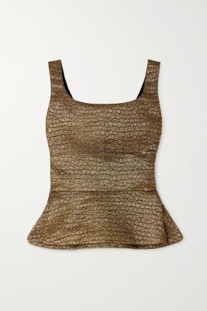Liberowe + Net Sustain Top Con Baschina In Jacquard Metallizzato - Oro