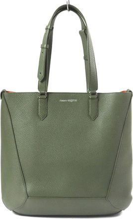 Alexander McQueen Alexander Mcqueen Khaki Leather Tote Bag (Pre-Owned)