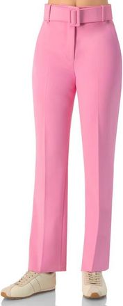 Ivonne Tailored Straight-Leg Pants with Belt in Pink at Nordstrom, Size 10