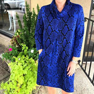 Tyler B&ouml;e Reptile Print Dress In Blue