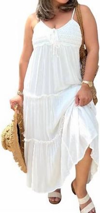 Iris Crochet Maxi Dress In White