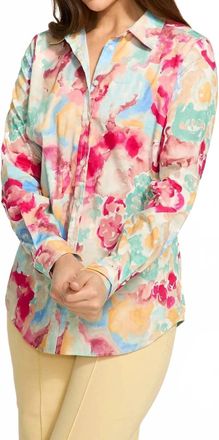 FDJ Gracie Grand Floral Printed Classic Shirt In Multicolor