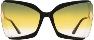 Tom Ford Eyewear Gia oversized-frame sunglasses - women - Metal (Other)/Acetate - One Size - Black
