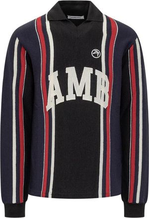 AMBUSH Lange Mouw Geborduurde Polo - Heren - Polos - Blauw - S - Wol - Tops