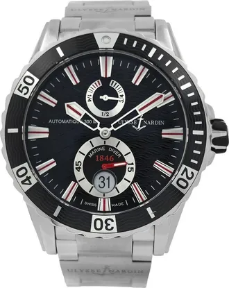 Ulysse Nardin Pre-owned Ulysse Nardin Marine Diver Automatic Chronometer Black Dial Mens Watch 263-10