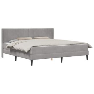 vidaXL Estructura De Cama Con Colch&oacute;n Gris Claro 200 X 200 Cm Vidaxl