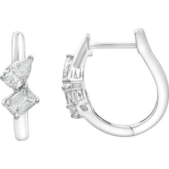 LuvMyJewelry Saela 14K Gold Lab Grown Diamond Huggies - 0.35 Ct in 14K White Gold at Nordstrom