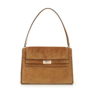 Tory Burch Lee Radziwill Large Suede Shoulder Bag - female - Tory Burch - Shoulder Bags - Brown - ONE SIZE - Bags