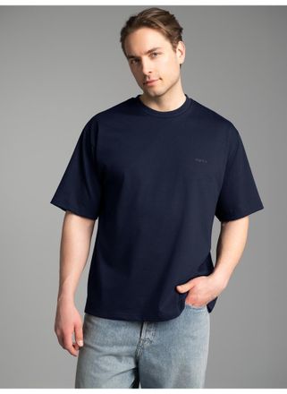 Trigema T-Shirt TRIGEMA TRIGEMA Heavy Oversized T-Shirt, Herren, Gr. XXL, blau (navy), 100% Baumwolle, Shirts T-Shirt