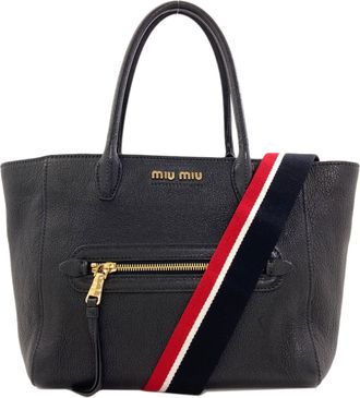 Miu Miu Black Leather Tote Bag (Pre-Owned)