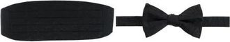 Trafalgar Store Banbury Tone on Tone Paisley Silk Cummerbund & Bow Tie Bundle in Black at Nordstrom