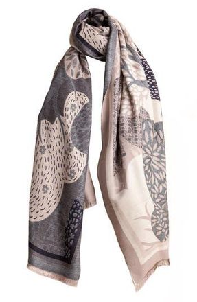 Saachi Floral Reversible Scarf in Grey at Nordstrom Rack